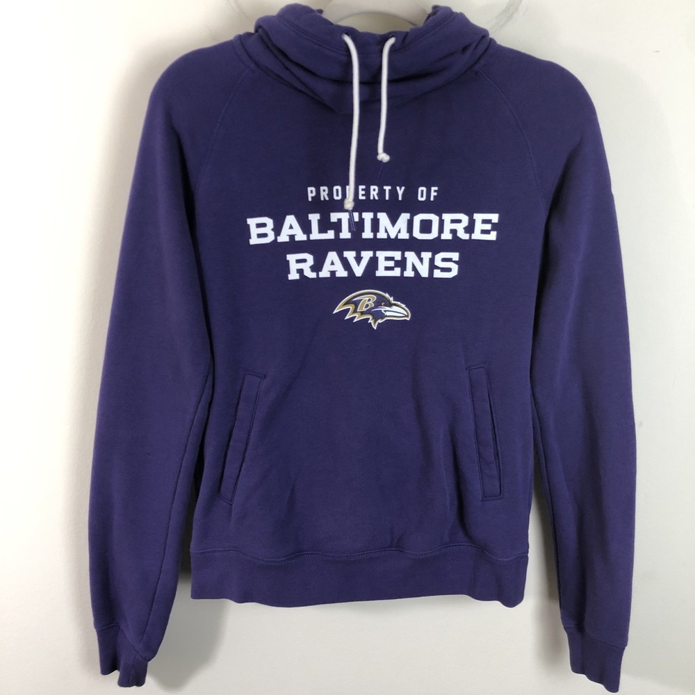 Nike Baltimore Ravens NFL Team Apparel Hoodie Sweatshirt High Neck Purple Sz S